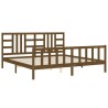 Cadre de lit sans matelas marron miel 200x200cm bois pin massif 
