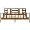 Cadre de lit sans matelas marron miel 200x200cm bois pin massif 