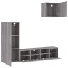 Unités murales TV 4 pcs sonoma gris bois d'ingénierie 