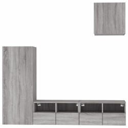 Unités murales TV 4 pcs sonoma gris bois d'ingénierie 