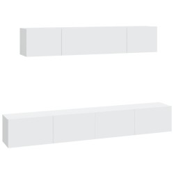 Ensemble de meubles TV 4 pcs Blanc Bois d'ingénierie 