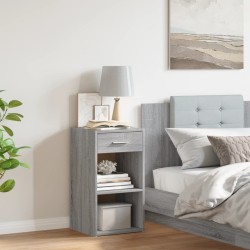 Table de chevet sonoma gris 35x34x65 cm bois d'ingénierie 
