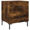 Table de chevet chêne fumé 40x35x47,5 cm bois d’ingénierie 