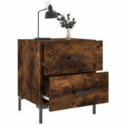 Table de chevet chêne fumé 40x35x47,5 cm bois d’ingénierie 