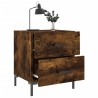 Table de chevet chêne fumé 40x35x47,5 cm bois d’ingénierie 