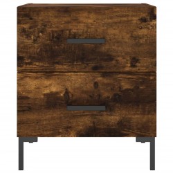 Table de chevet chêne fumé 40x35x47,5 cm bois d’ingénierie 
