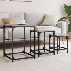 Tables basses gigognes 3 pcs sonoma gris bois d'ingénierie 