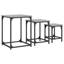 Tables basses gigognes 3 pcs sonoma gris bois d'ingénierie 
