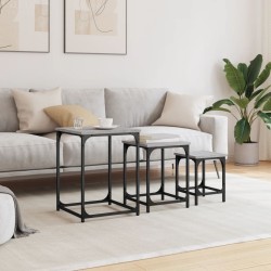 Tables basses gigognes 3 pcs sonoma gris bois d'ingénierie 