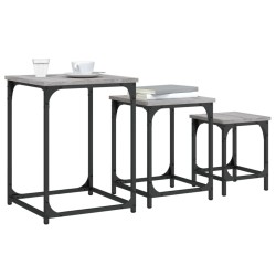 Tables basses gigognes 3 pcs sonoma gris bois d'ingénierie 