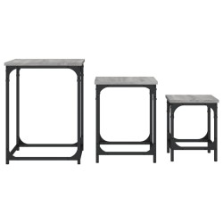 Tables basses gigognes 3 pcs sonoma gris bois d'ingénierie 
