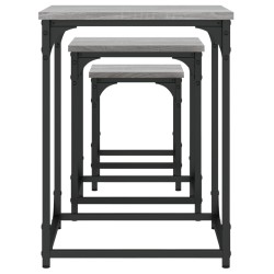 Tables basses gigognes 3 pcs sonoma gris bois d'ingénierie 
