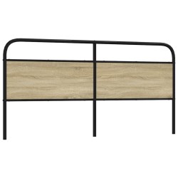 Tête de lit chêne sonoma 200 cm acier et bois d'ingénierie 
