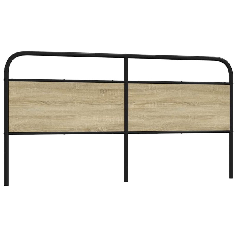 Tête de lit chêne sonoma 200 cm acier et bois d'ingénierie 