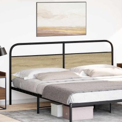 Tête de lit chêne sonoma 200 cm acier et bois d'ingénierie 