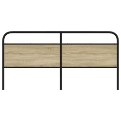 Tête de lit chêne sonoma 200 cm acier et bois d'ingénierie 