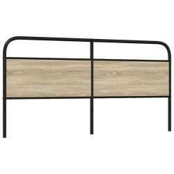 Tête de lit chêne sonoma 200 cm acier et bois d'ingénierie 