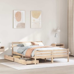 Cadre de lit sans matelas 120x200 cm bois de pin massif 
