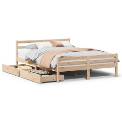 Cadre de lit sans matelas 120x200 cm bois de pin massif 