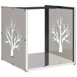 Portant de bois de chauffage 40x40x40 cm acier inoxydable 