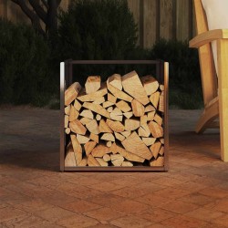 Portant de bois de chauffage 40x40x40 cm acier inoxydable 