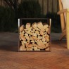Portant de bois de chauffage 40x40x40 cm acier inoxydable 