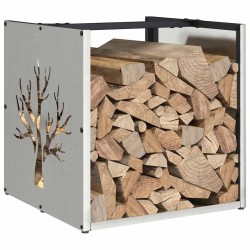 Portant de bois de chauffage 40x40x40 cm acier inoxydable 