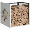 Portant de bois de chauffage 40x40x40 cm acier inoxydable 