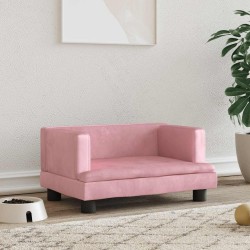 Lit pour chien rose 60x40x30 cm velours 