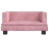 Lit pour chien rose 60x40x30 cm velours 