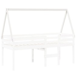 Toit de lit pour enfants blanc 209x85,5x88cm bois de pin massif 
