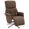 Fauteuil inclinable de massage avec repose-pieds marron tissu 