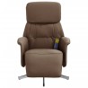 Fauteuil inclinable de massage avec repose-pieds marron tissu 