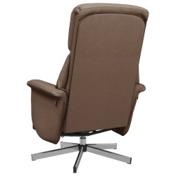 Fauteuil inclinable de massage avec repose-pieds marron tissu 
