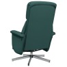 Fauteuil inclinable de massage et repose-pieds vert foncé tissu 