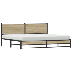 Cadre de lit en métal sans matelas chêne sonoma 200x200 cm 