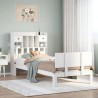 Lit bibliothèque sans matelas blanc 75x190cm bois de pin massif 