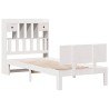 Lit bibliothèque sans matelas blanc 75x190cm bois de pin massif 