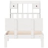 Lit bibliothèque sans matelas blanc 75x190cm bois de pin massif 