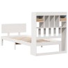 Lit bibliothèque sans matelas blanc 75x190cm bois de pin massif 