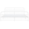 Cadre de lit métal sans matelas et pied de lit blanc 200x200 cm 
