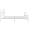 Cadre de lit métal sans matelas et pied de lit blanc 200x200 cm 