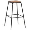 Tabourets de bar lot de 4 noir pinède solide et acier 