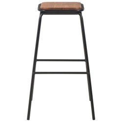 Tabourets de bar lot de 4 noir pinède solide et acier 