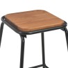 Tabourets de bar lot de 4 noir pinède solide et acier 
