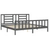 Cadre de lit avec tête de lit gris Super King Size bois massif 