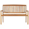 Banc de jardin empilable et coussin 128,5cm Bois de teck massif 
