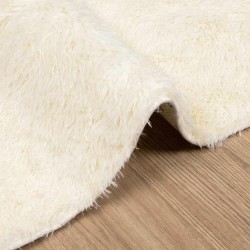 Tapis Shaggy à poils longs NAVARRA crème 200x200 cm polyester 