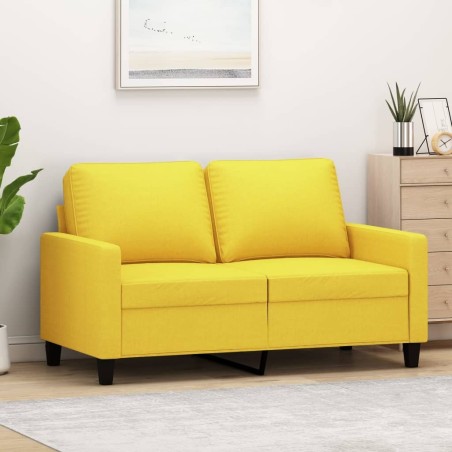 Canapé à 2 places Jaune clair 120 cm Tissu 