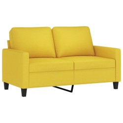 Canapé à 2 places Jaune clair 120 cm Tissu 